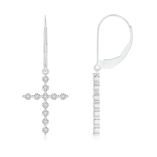 1.7mm HSI2 Diamond Cross Dangle Earrings in White Gold