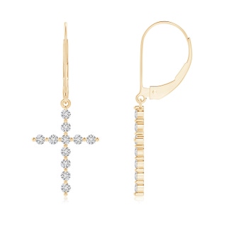 1.7mm HSI2 Diamond Cross Dangle Earrings in Yellow Gold