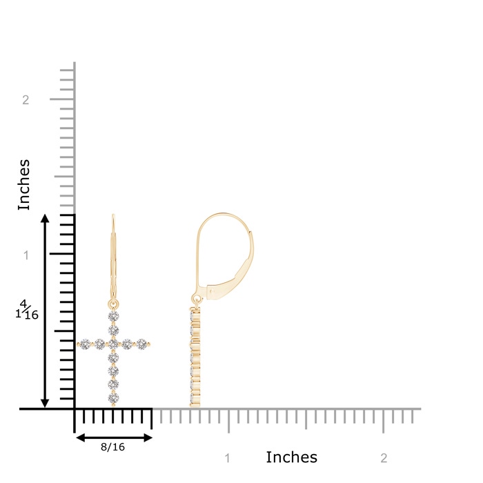 1.7mm IJI1I2 Diamond Cross Dangle Earrings in Yellow Gold product image
