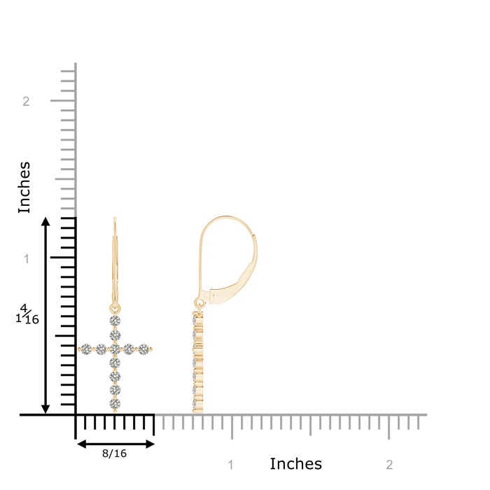 1.7mm KI3 Diamond Cross Dangle Earrings in Yellow Gold product image