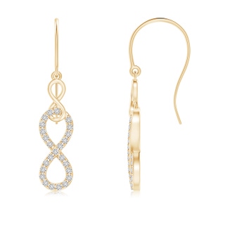 0.9mm HSI2 Diamond Interlinked Infinity Dangle Earrings in 9K Yellow Gold