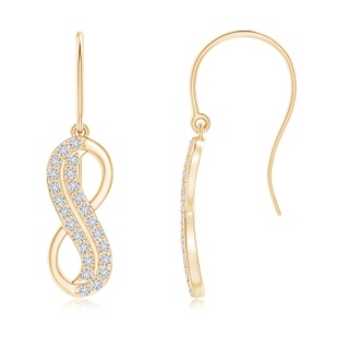 1mm HSI2 Twin-Row Diamond Infinity Dangle Earrings in 9K Yellow Gold