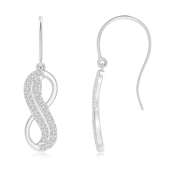 1mm HSI2 Twin-Row Diamond Infinity Dangle Earrings in White Gold 