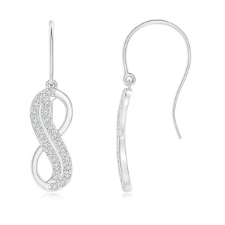 1mm HSI2 Twin-Row Diamond Infinity Dangle Earrings in White Gold