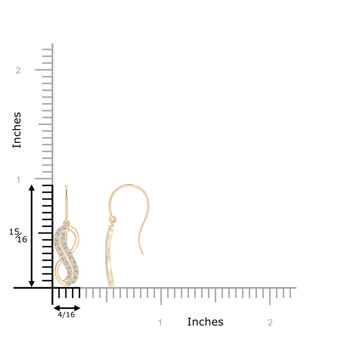 1mm IJI1I2 Twin-Row Diamond Infinity Dangle Earrings in Yellow Gold product image