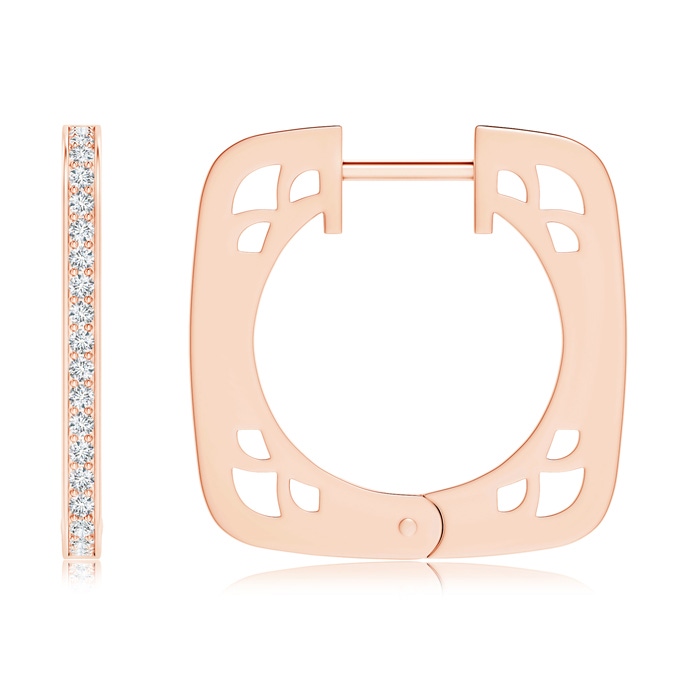 1.15mm GVS2 Pavé-Set Diamond Square Hoop Earrings in Rose Gold product image