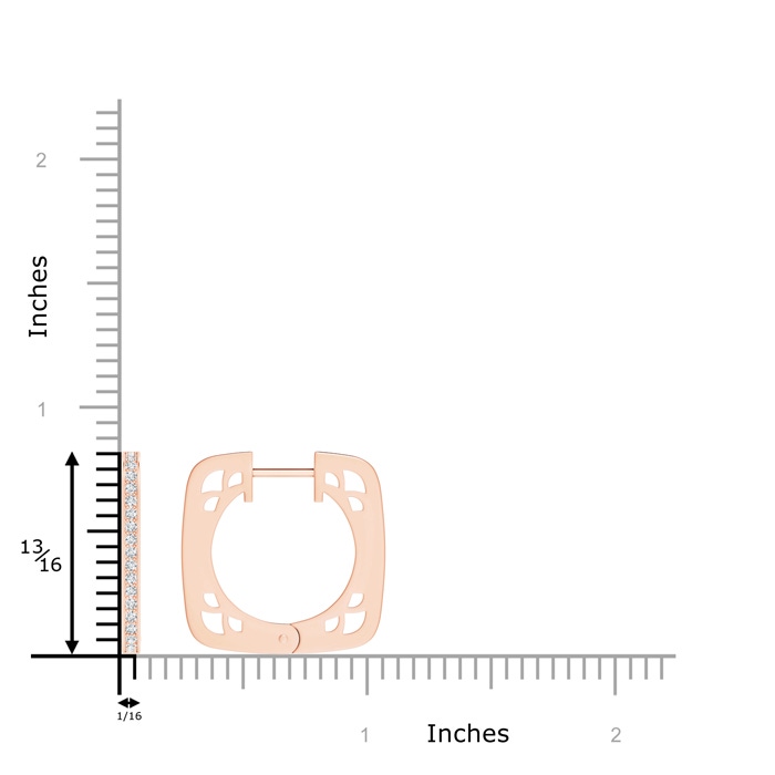 1.15mm GVS2 Pavé-Set Diamond Square Hoop Earrings in Rose Gold product image