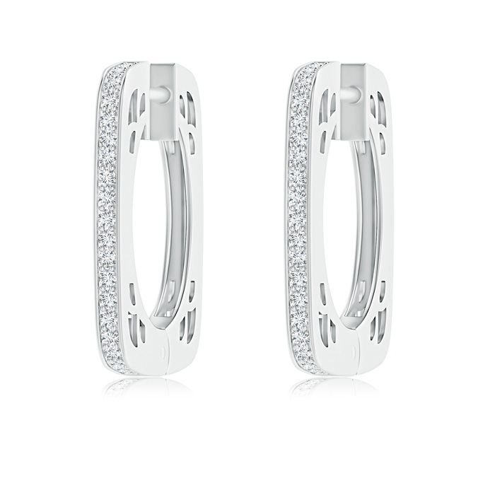 1.15mm GVS2 Pavé-Set Diamond Square Hoop Earrings in White Gold