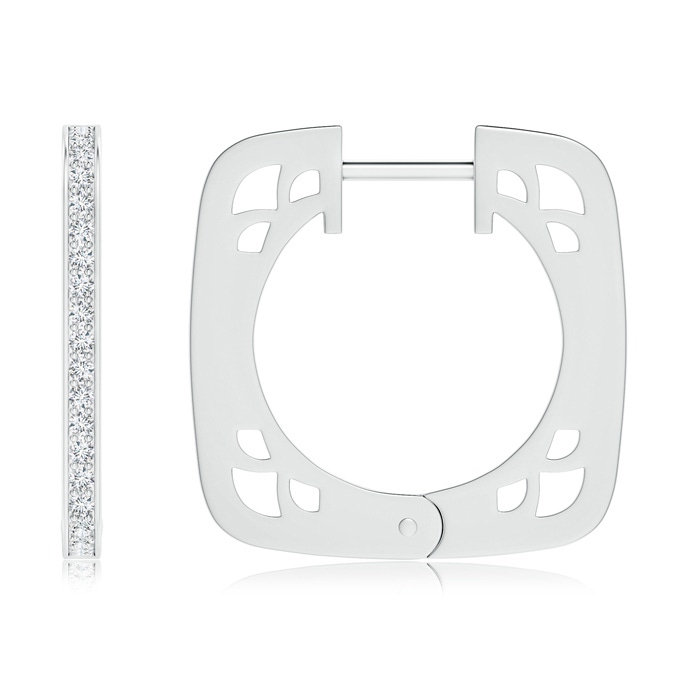 1.15mm GVS2 Pavé-Set Diamond Square Hoop Earrings in White Gold Product Image
