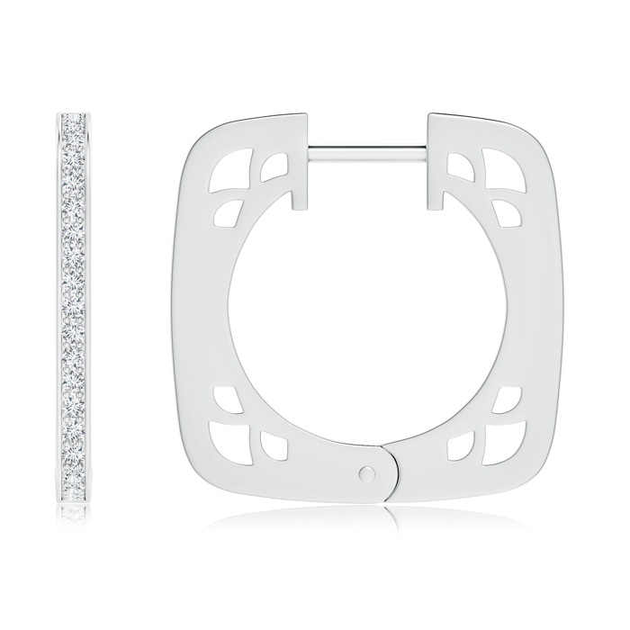 1.15mm GVS2 Pavé-Set Diamond Square Hoop Earrings in White Gold product image