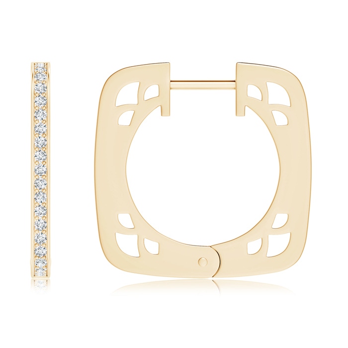 1.15mm GVS2 Pavé-Set Diamond Square Hoop Earrings in Yellow Gold Product Image