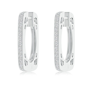 1.15mm HSI2 Pavé-Set Diamond Square Hoop Earrings in White Gold