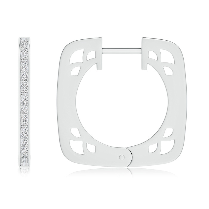 1.15mm HSI2 Pavé-Set Diamond Square Hoop Earrings in White Gold product image