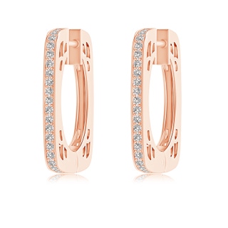 1.15mm IJI1I2 Pavé-Set Diamond Square Hoop Earrings in Rose Gold