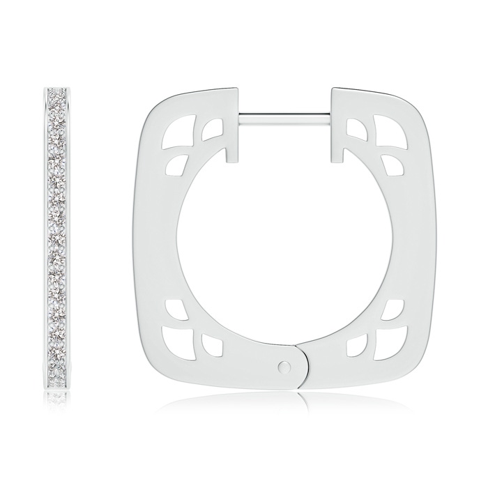 1.15mm IJI1I2 Pavé-Set Diamond Square Hoop Earrings in White Gold product image