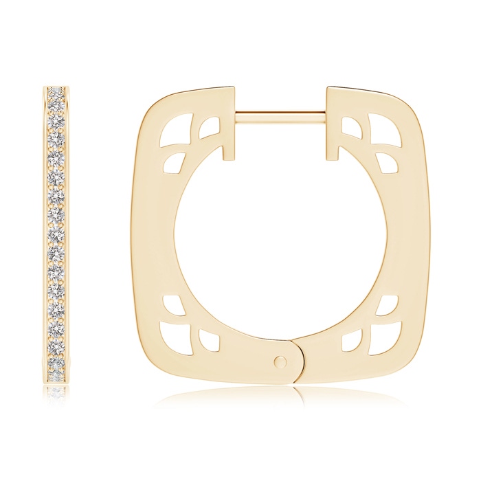 1.15mm IJI1I2 Pavé-Set Diamond Square Hoop Earrings in Yellow Gold product image