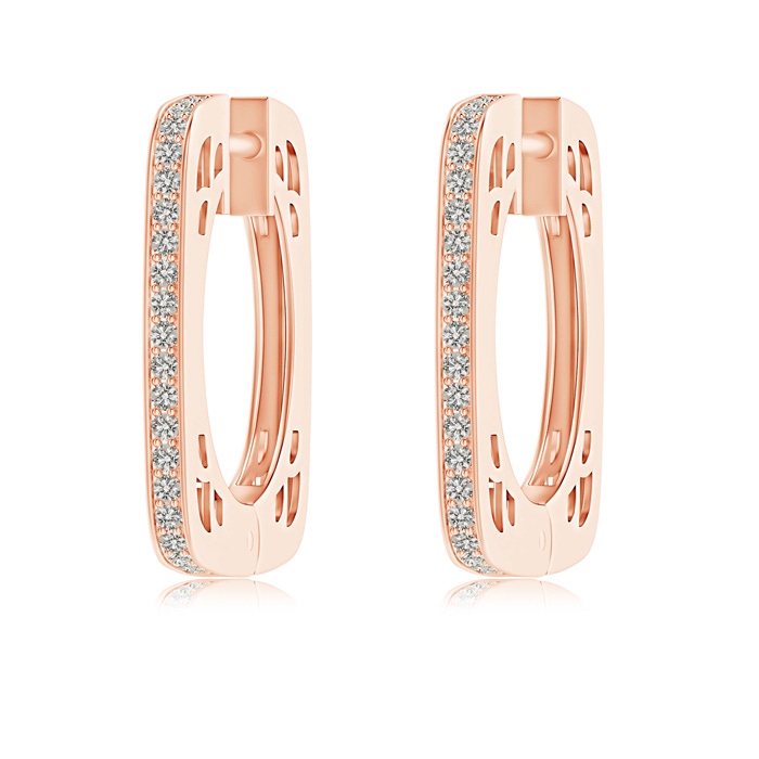 1.15mm KI3 Pavé-Set Diamond Square Hoop Earrings in Rose Gold 