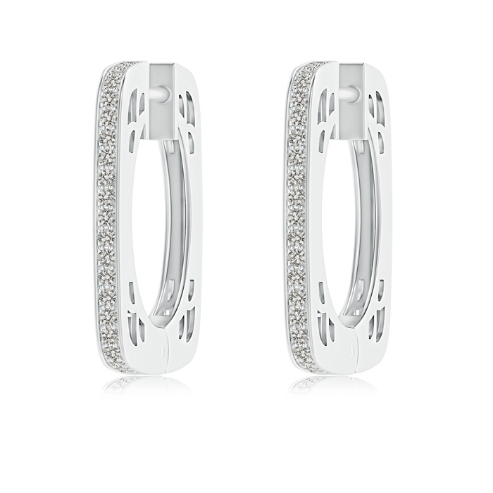 1.15mm KI3 Pavé-Set Diamond Square Hoop Earrings in White Gold 