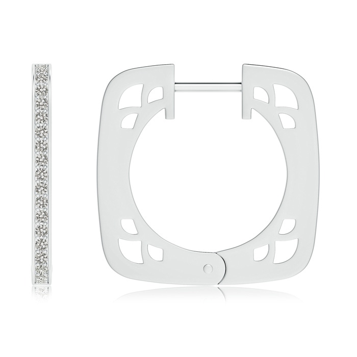 1.15mm KI3 Pavé-Set Diamond Square Hoop Earrings in White Gold product image