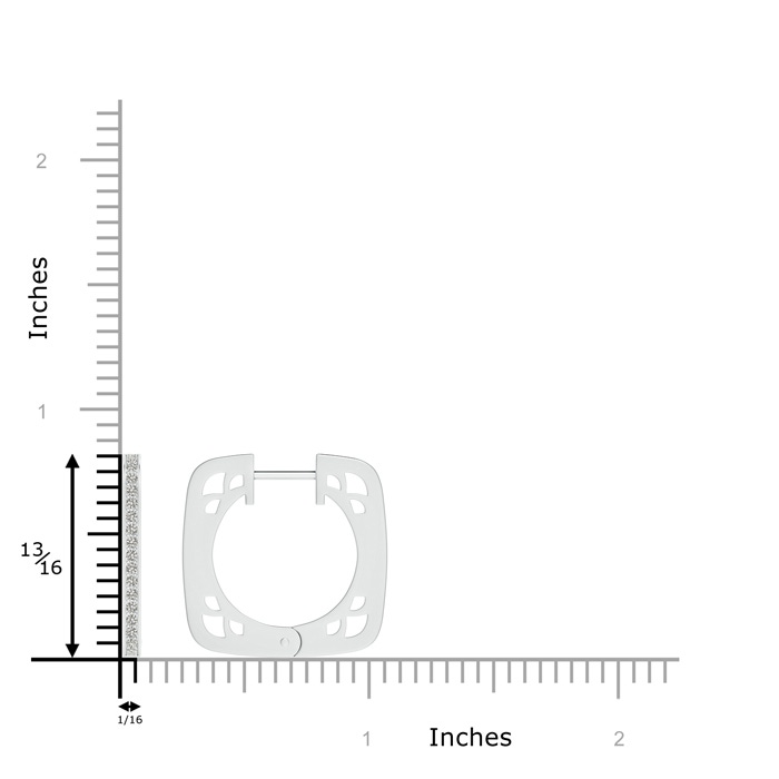 1.15mm KI3 Pavé-Set Diamond Square Hoop Earrings in White Gold product image