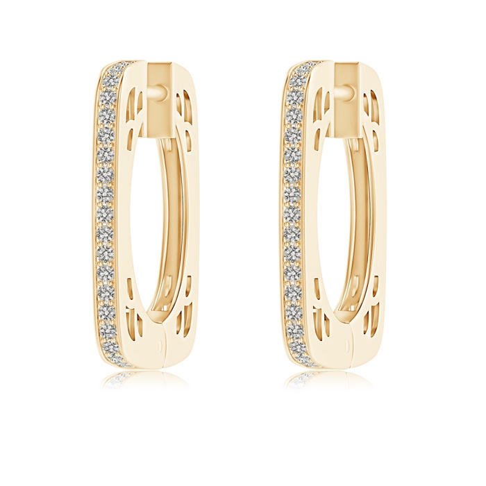1.15mm KI3 Pavé-Set Diamond Square Hoop Earrings in Yellow Gold 