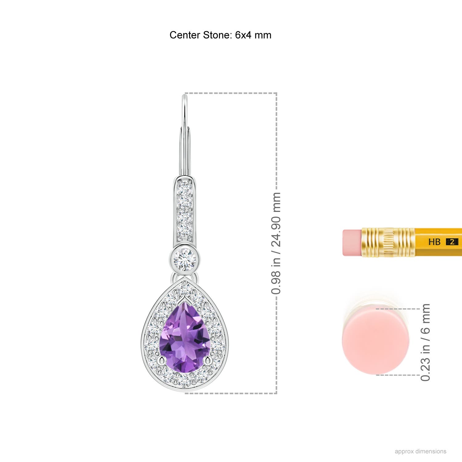 AA - Amethyst / 0.98 CT / 14 KT White Gold