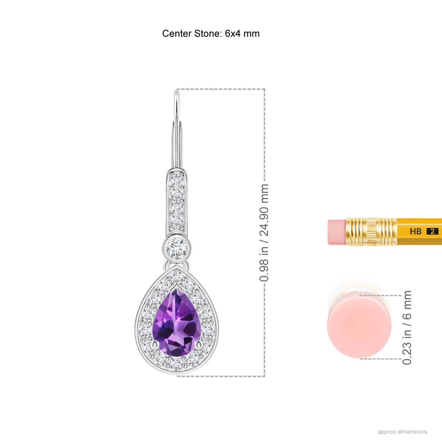 AAA - Amethyst / 0.98 CT / 14 KT White Gold