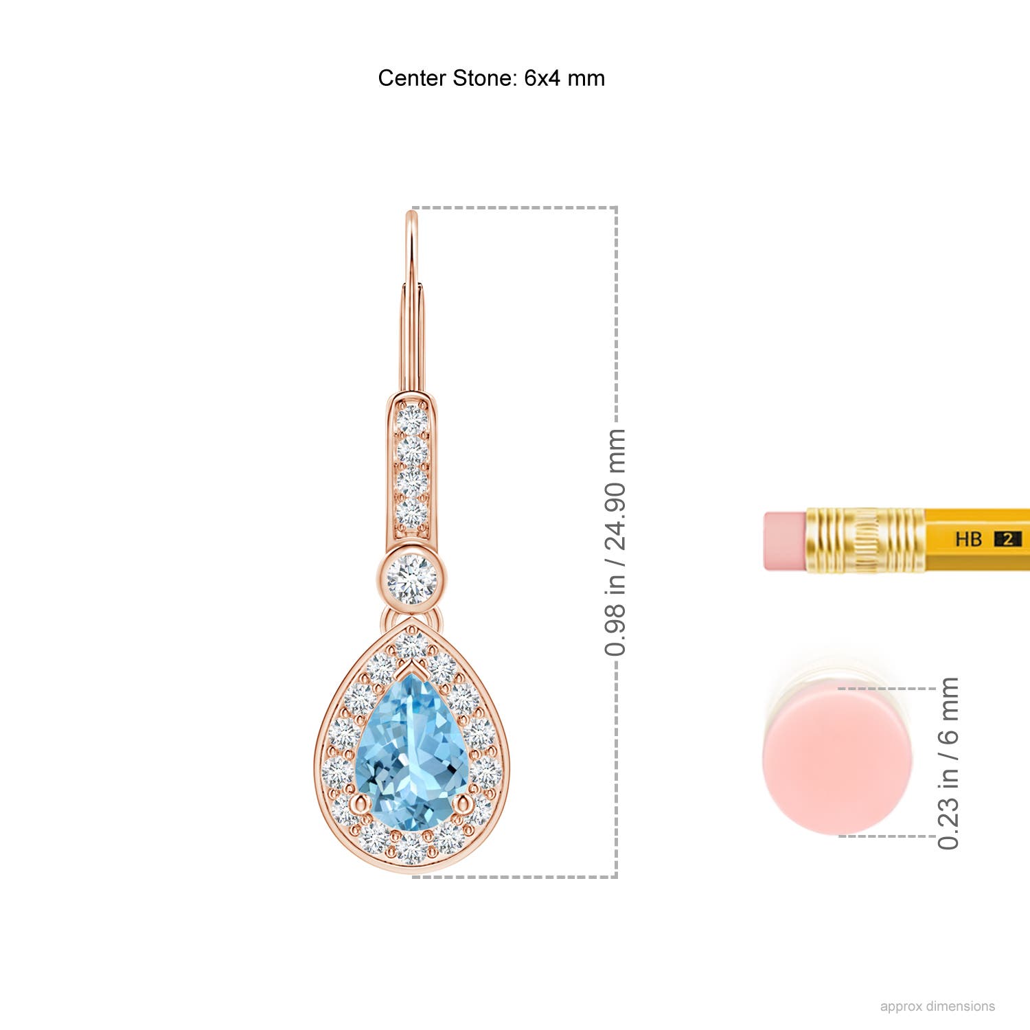 AAAA - Aquamarine / 0.92 CT / 14 KT Rose Gold