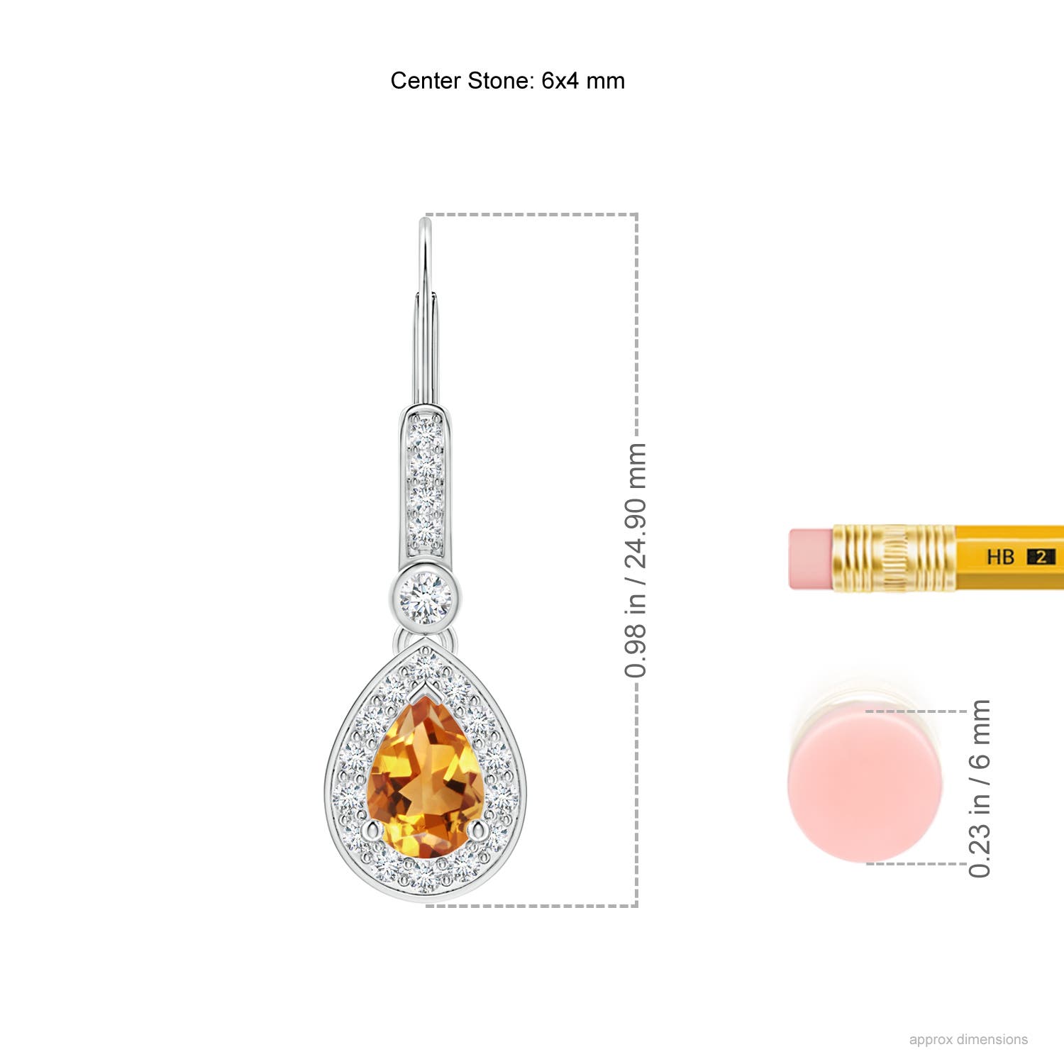 AA - Citrine / 1.02 CT / 14 KT White Gold