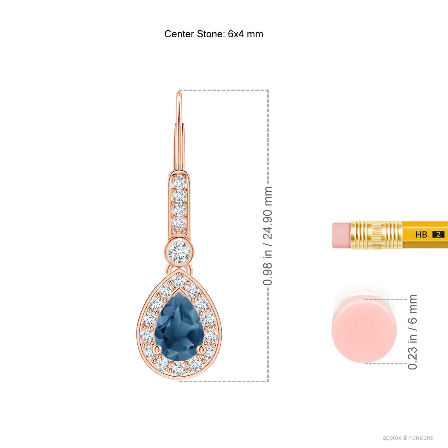 A - London Blue Topaz / 1.28 CT / 14 KT Rose Gold