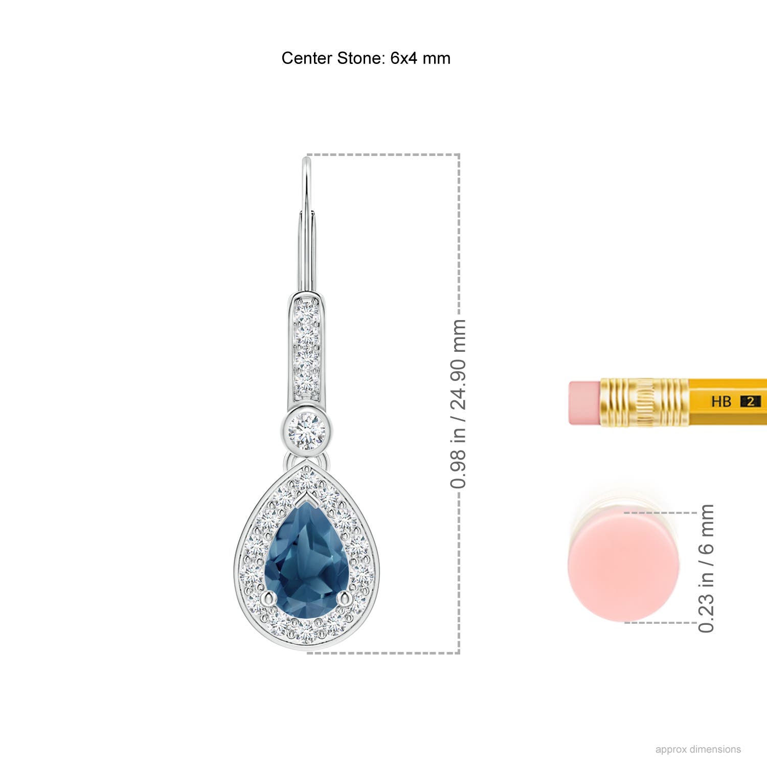 A - London Blue Topaz / 1.28 CT / 14 KT White Gold