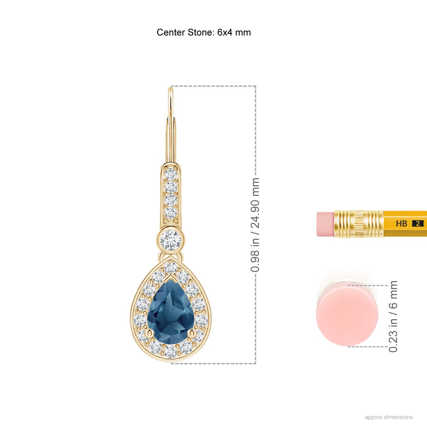 A - London Blue Topaz / 1.28 CT / 14 KT Yellow Gold