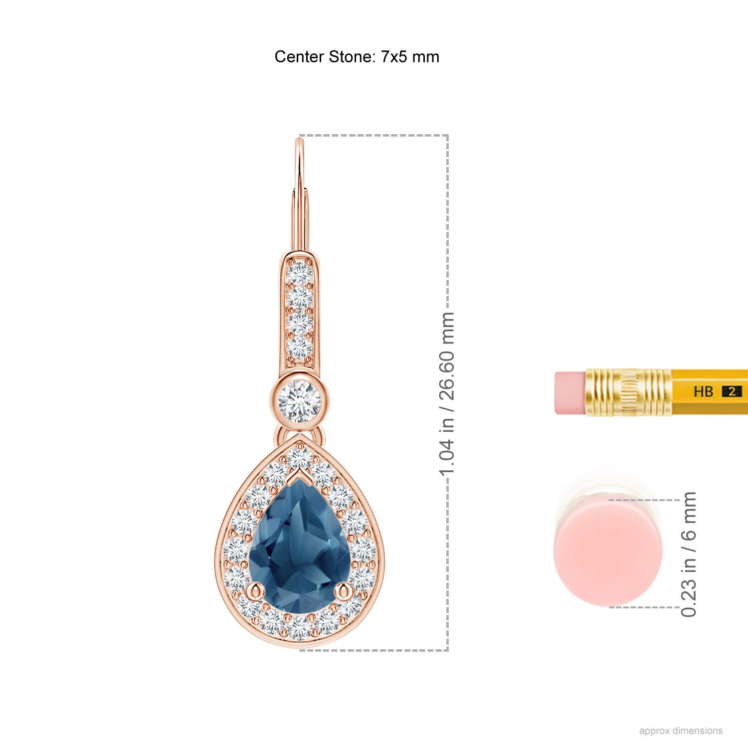 A - London Blue Topaz / 2.06 CT / 14 KT Rose Gold