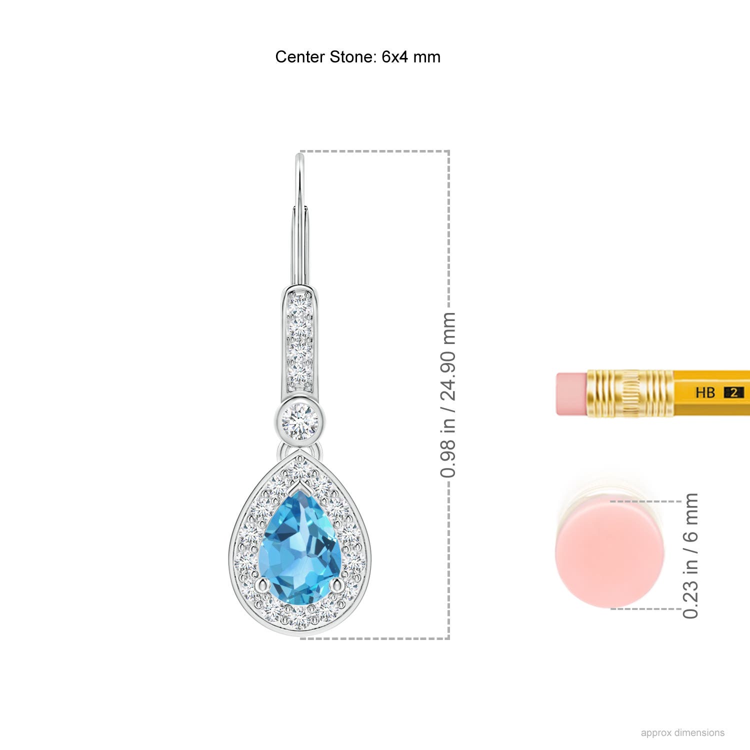 AA - Swiss Blue Topaz / 1.28 CT / 14 KT White Gold