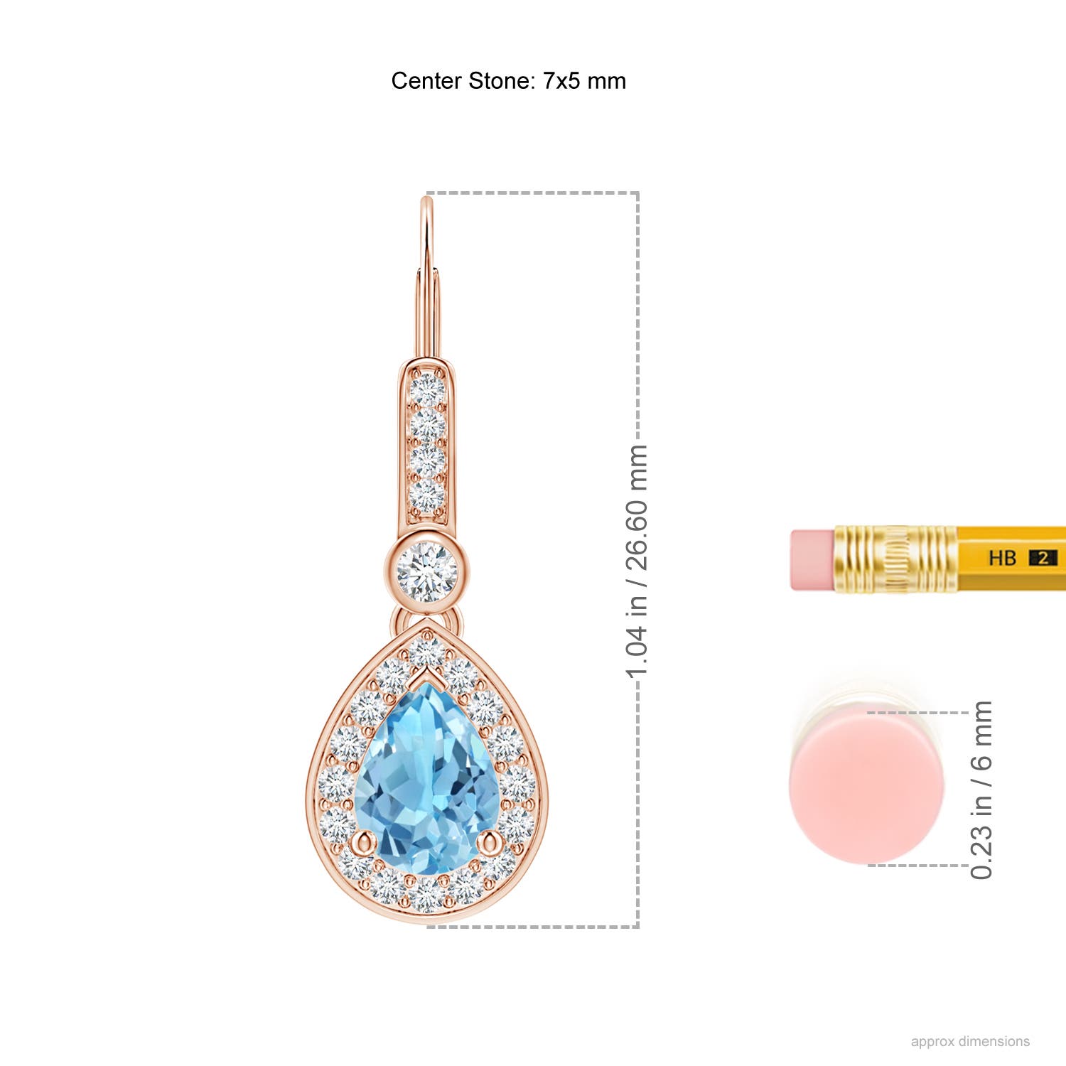 A - Swiss Blue Topaz / 2.06 CT / 14 KT Rose Gold