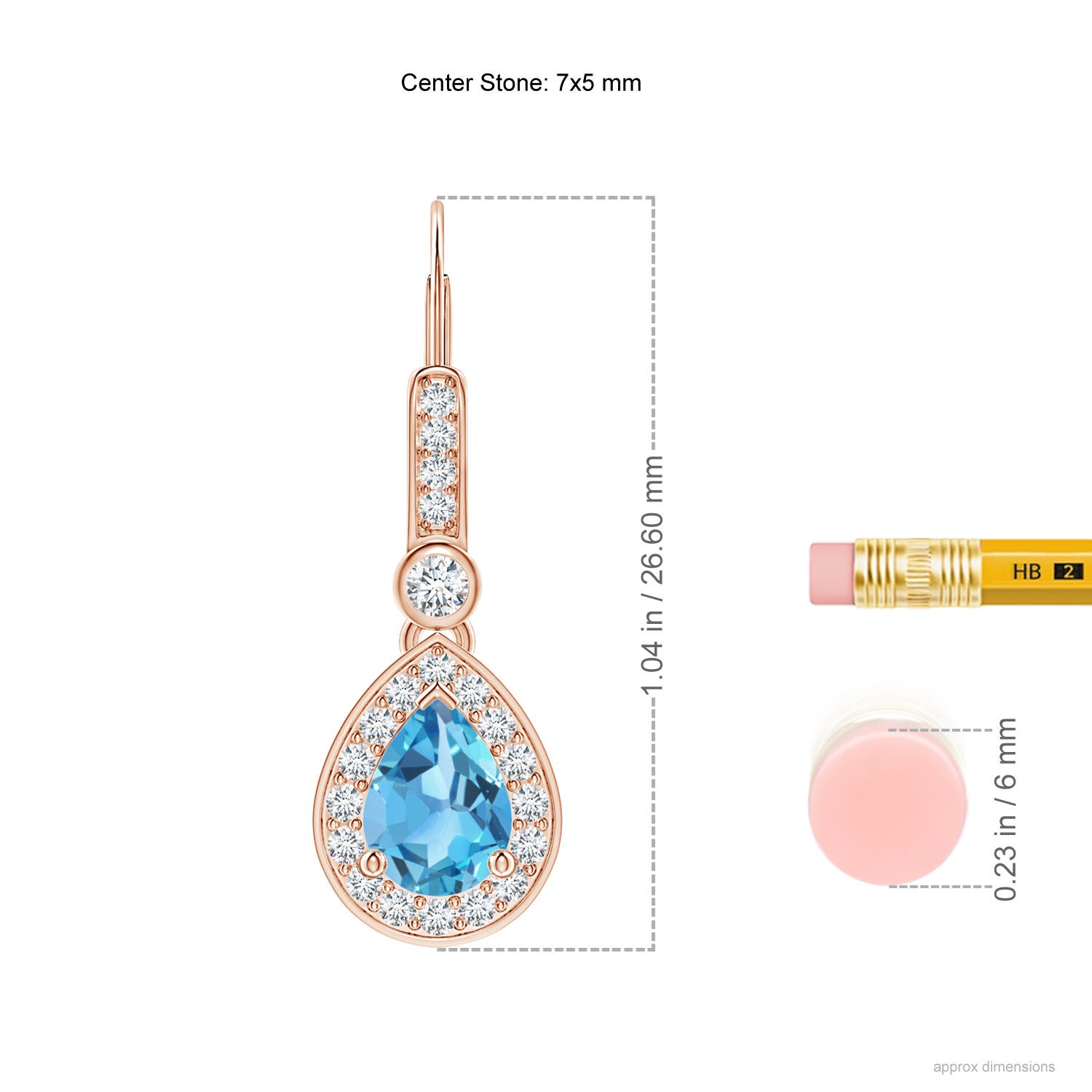 AA - Swiss Blue Topaz / 2.06 CT / 14 KT Rose Gold