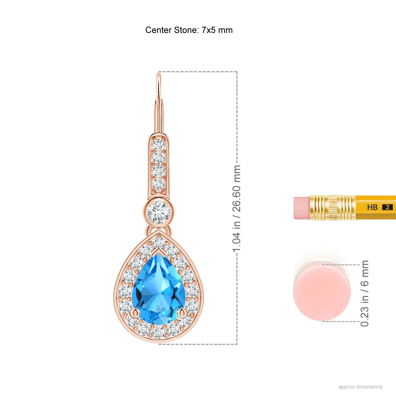 AAAA - Swiss Blue Topaz / 2.06 CT / 14 KT Rose Gold