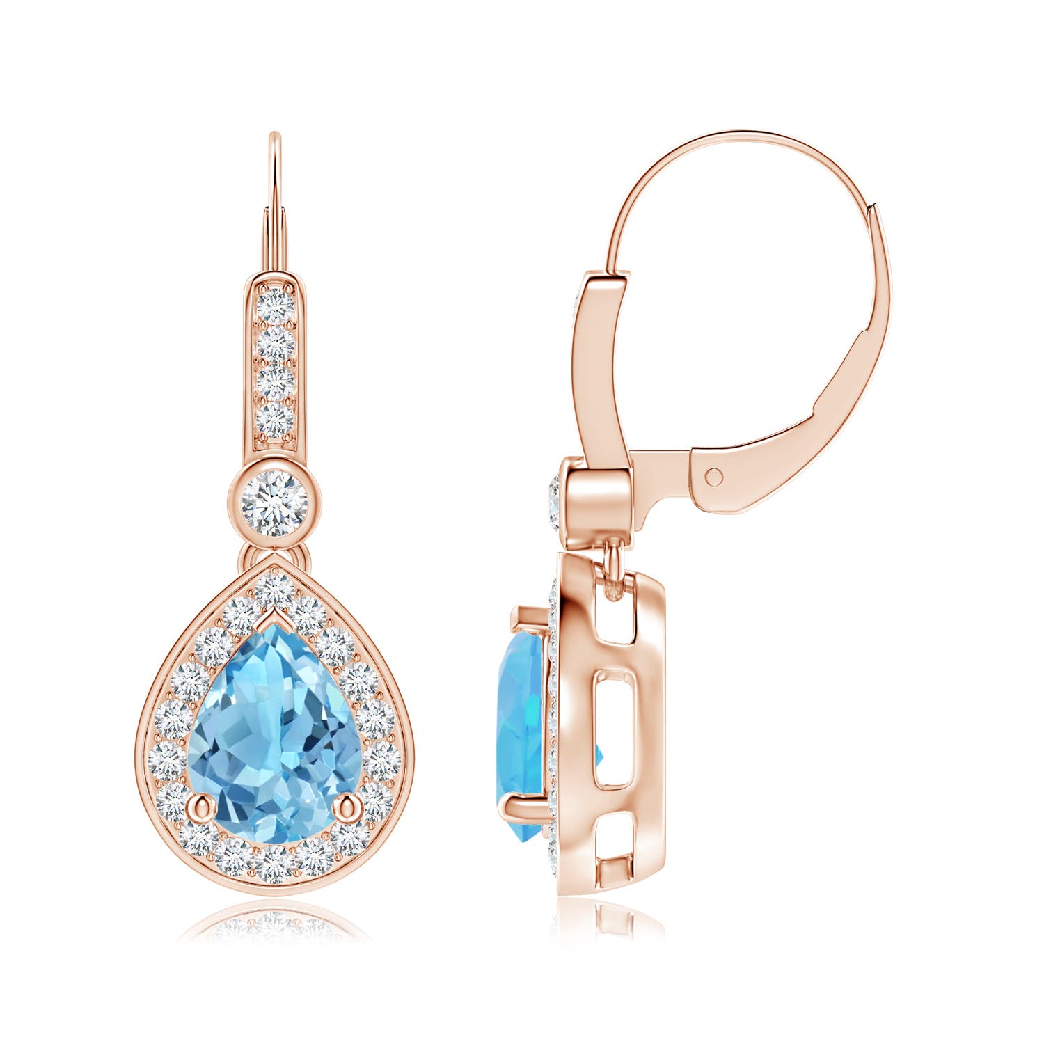 A - Swiss Blue Topaz / 3.72 CT / 14 KT Rose Gold