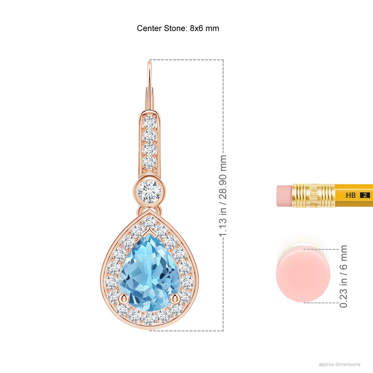 A - Swiss Blue Topaz / 3.72 CT / 14 KT Rose Gold