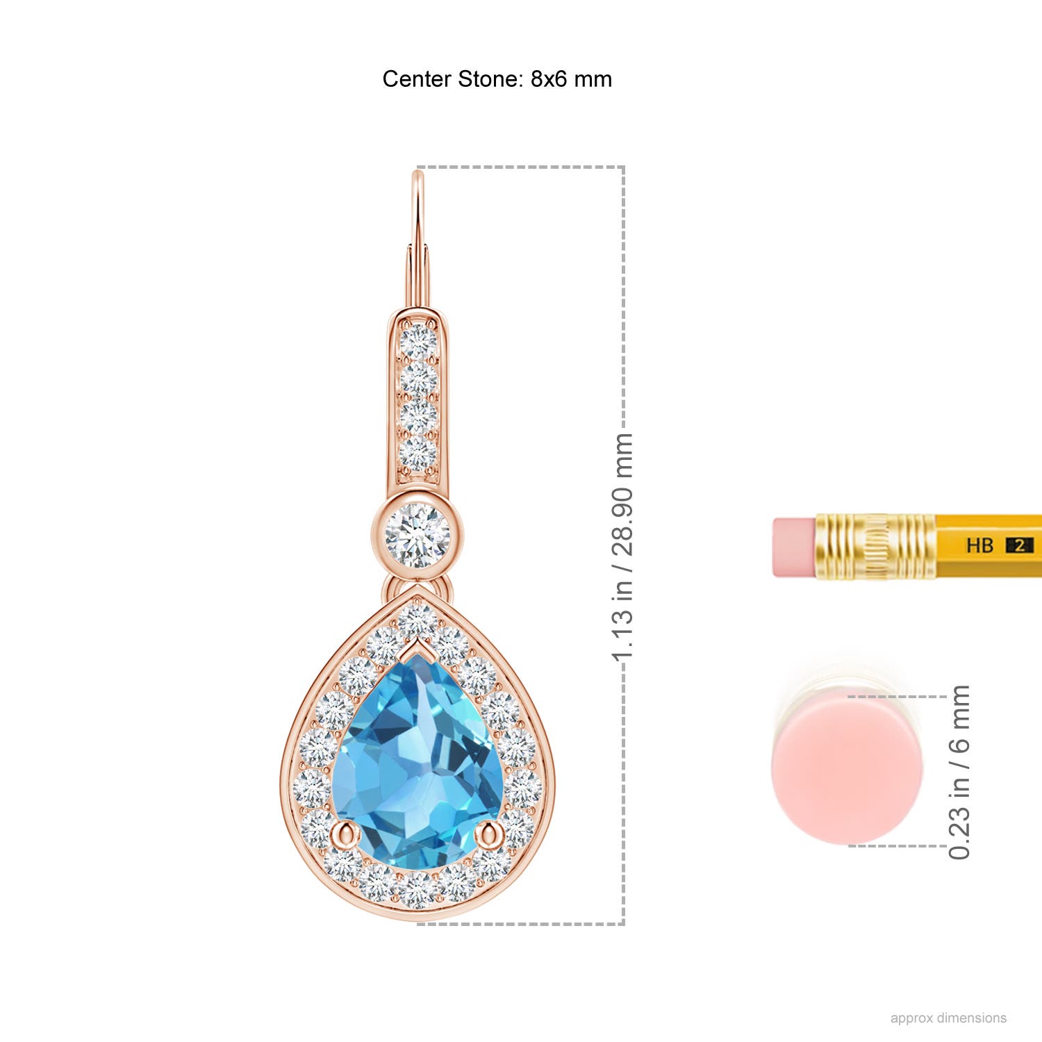 AA - Swiss Blue Topaz / 3.72 CT / 14 KT Rose Gold