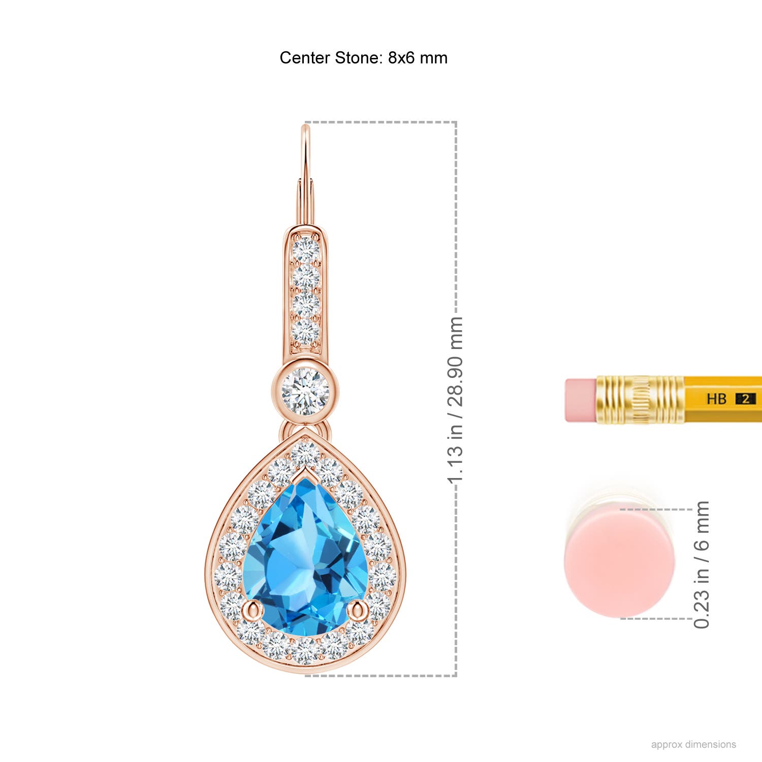 AAA - Swiss Blue Topaz / 3.72 CT / 14 KT Rose Gold