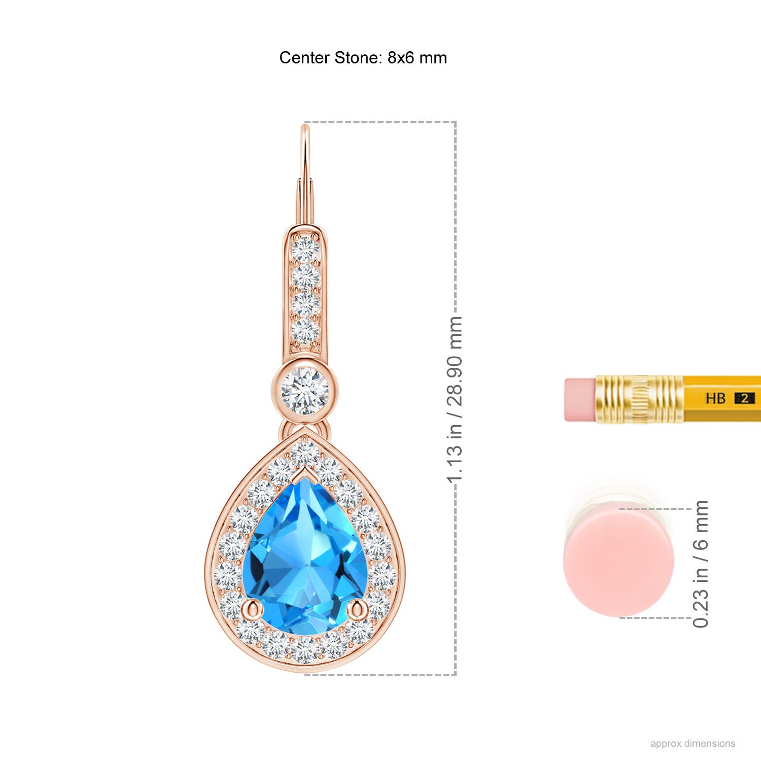 AAAA - Swiss Blue Topaz / 3.72 CT / 14 KT Rose Gold