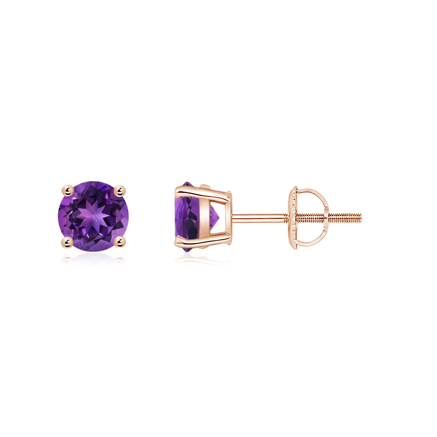 AAAA - Amethyst / 0.9 CT / 14 KT Rose Gold