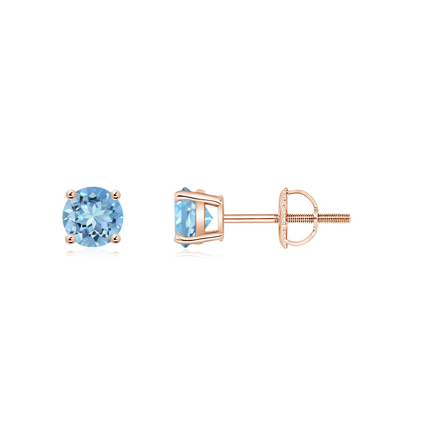 AAAA - Aquamarine / 0.4 CT / 14 KT Rose Gold