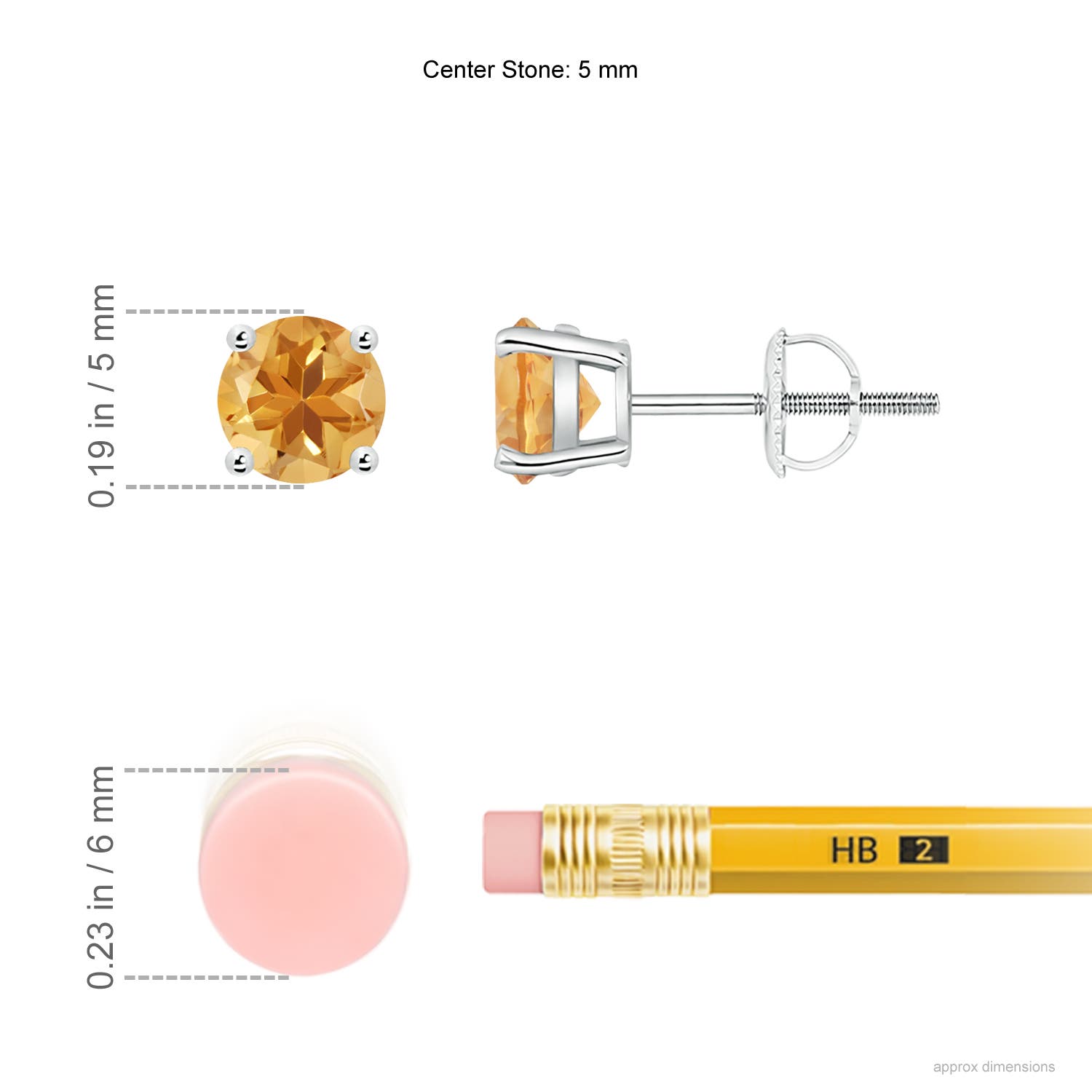 A - Citrine / 0.9 CT / 14 KT White Gold