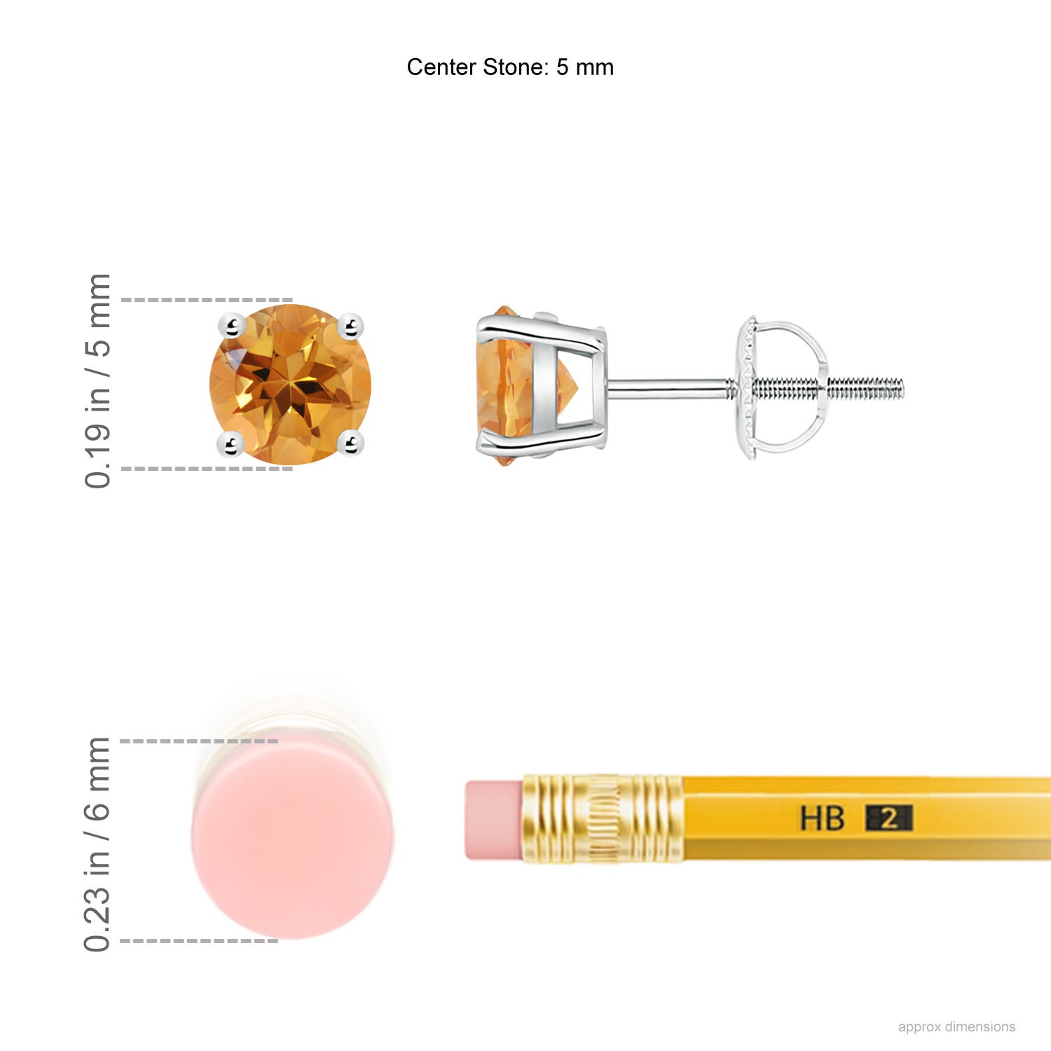 AA - Citrine / 0.9 CT / 14 KT White Gold