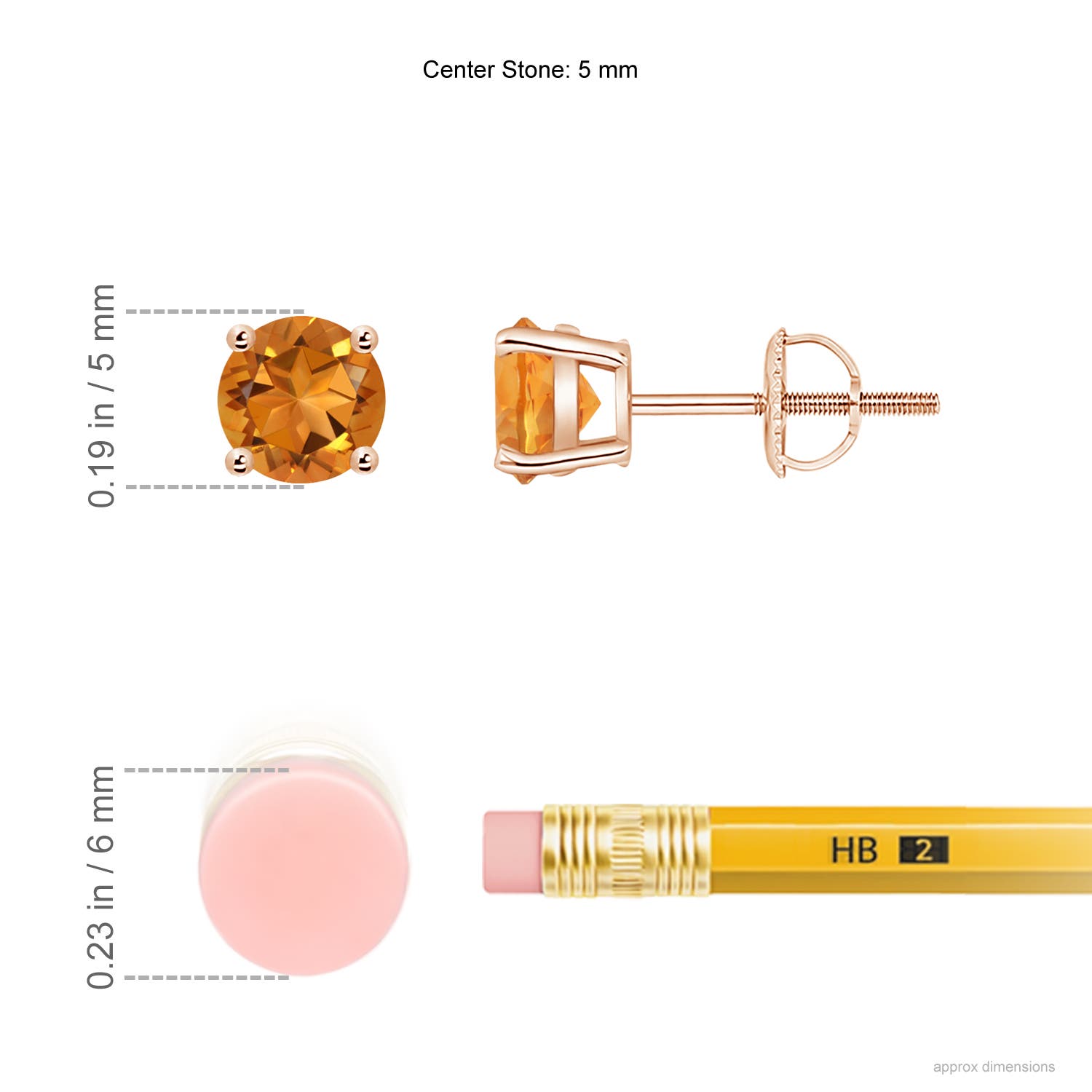 AAA - Citrine / 0.9 CT / 14 KT Rose Gold