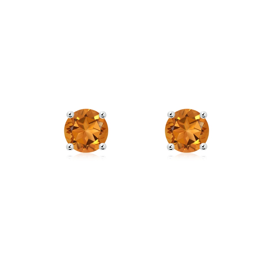 5mm AAA Basket-Set Round Citrine Studs in S999 Silver 