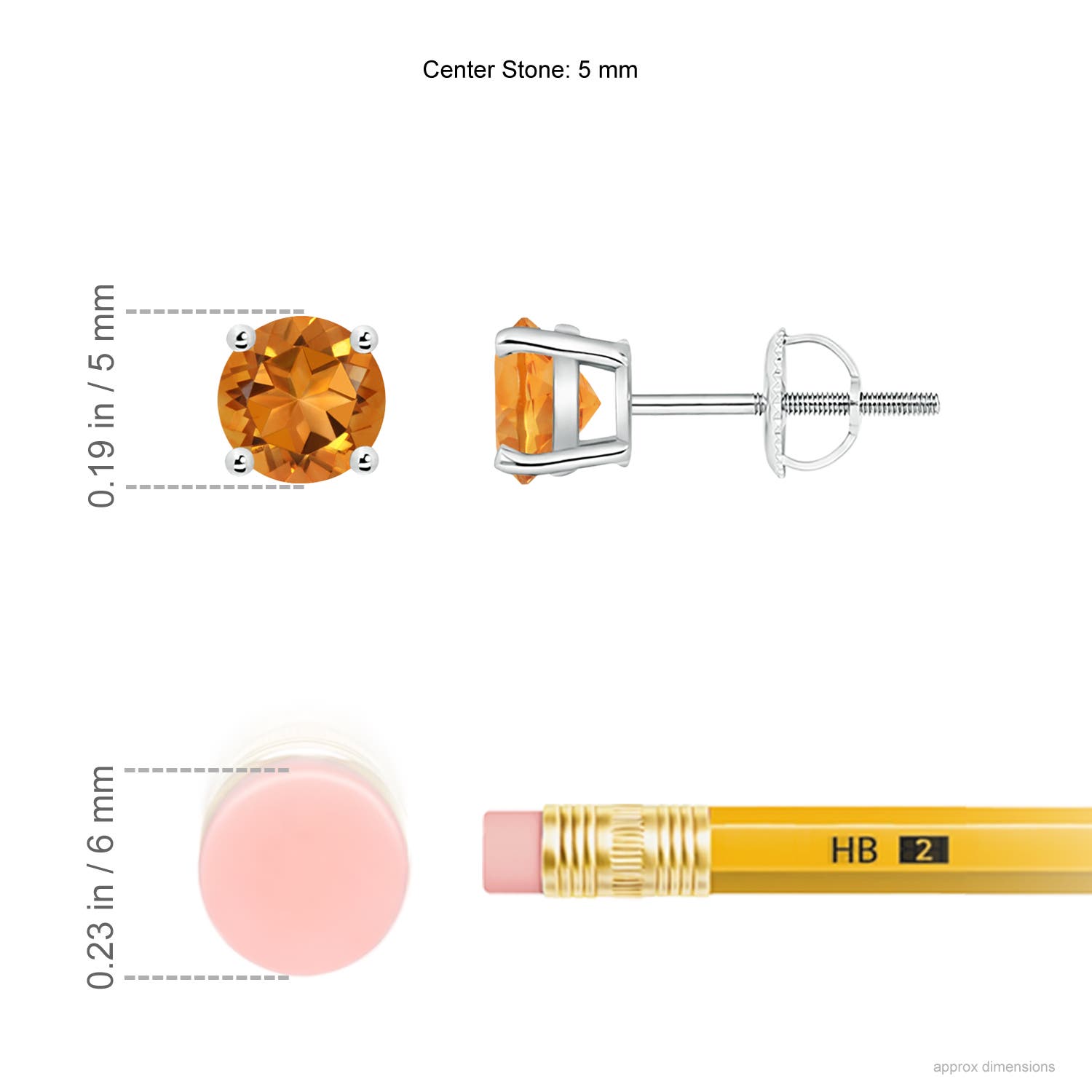 AAA - Citrine / 0.9 CT / 14 KT White Gold