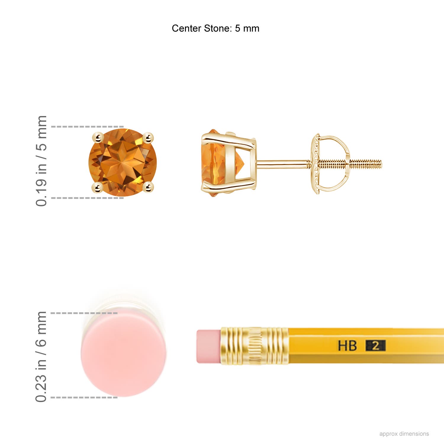 AAA - Citrine / 0.9 CT / 14 KT Yellow Gold